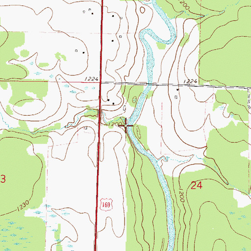 Topographic Map of Burnt Lane Brook, MN