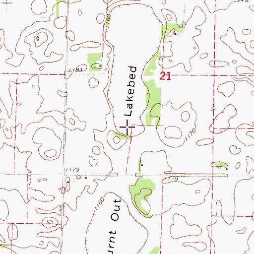Topographic Map of Burnt Out Lakebed, MN