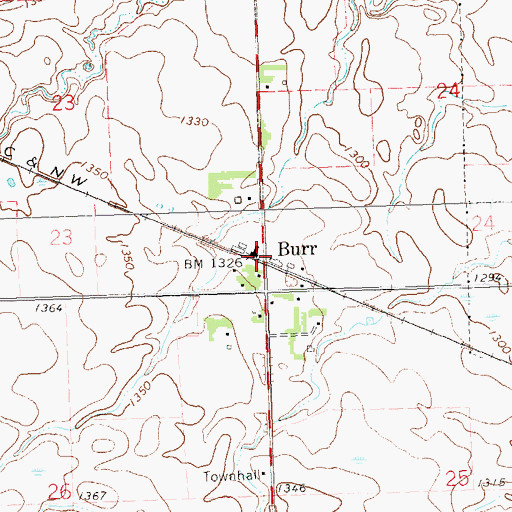 Topographic Map of Burr, MN