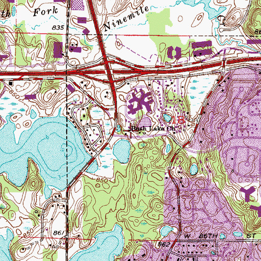 Topographic Map of Bush Lake Church, MN