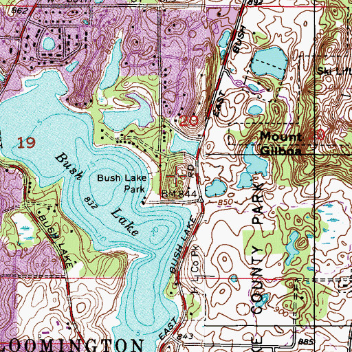 Topographic Map of Bush Lake Park, MN