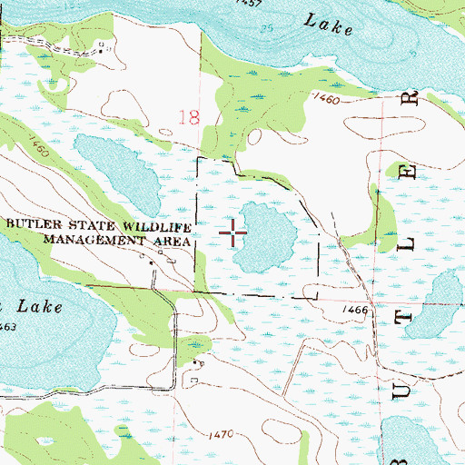 Topographic Map of Butler State Wildlife Management Area, MN