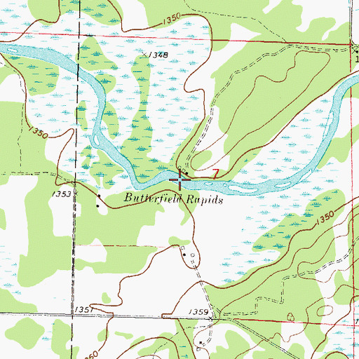 Topographic Map of Butterfield Rapids, MN