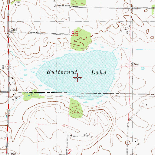 Topographic Map of Butternut Lake, MN