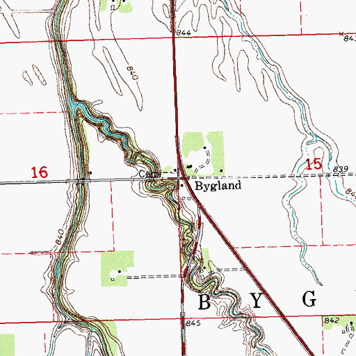 Topographic Map of Bygland, MN