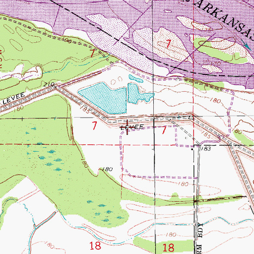 Topographic Map of Mount Calvary Cemetery, AR