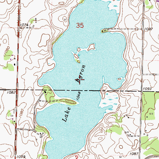 Topographic Map of Lake Byron, MN