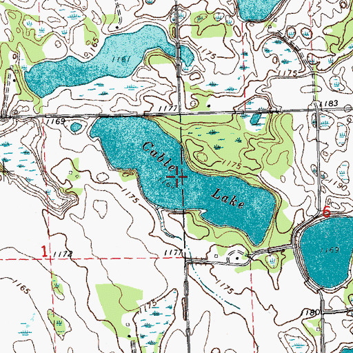 Topographic Map of Cable Lake, MN