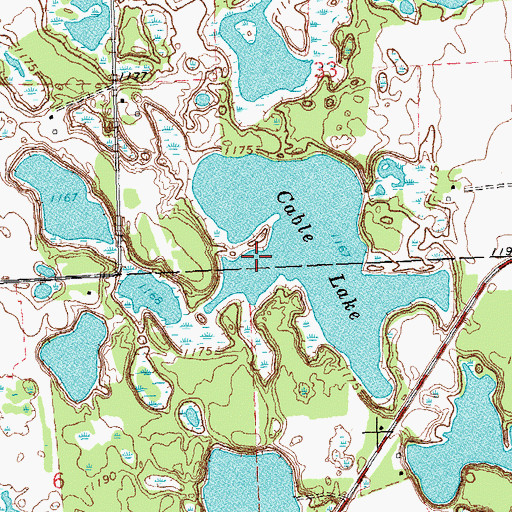 Topographic Map of Cable Lake, MN