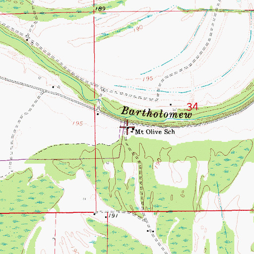 Topographic Map of Mount Olive Church, AR