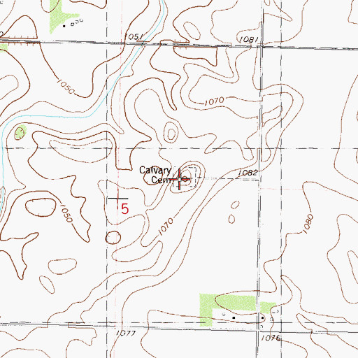 Topographic Map of Calgary Cemetery, MN