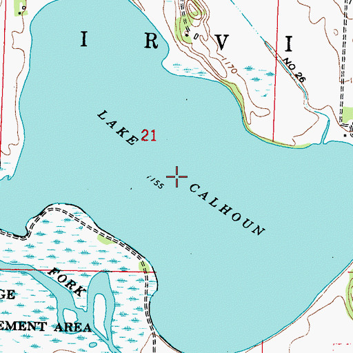 Topographic Map of Lake Calhoun, MN