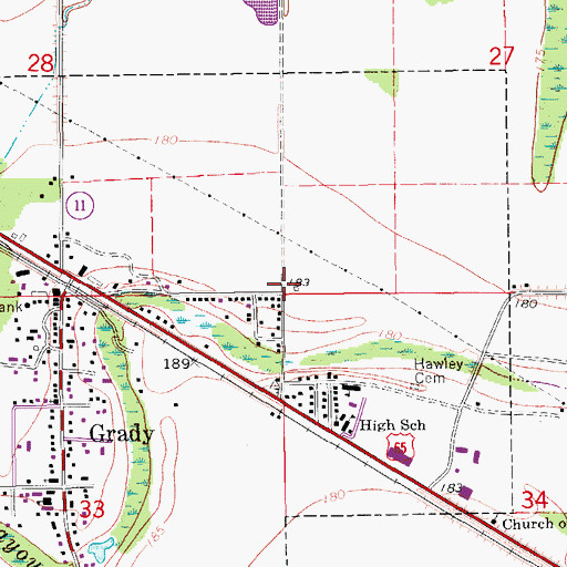 Topographic Map of Mount Pisgah Church (historical), AR