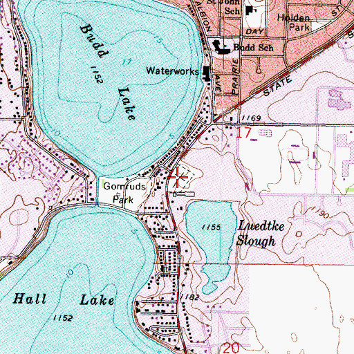 Topographic Map of Calvary Cemetery, MN
