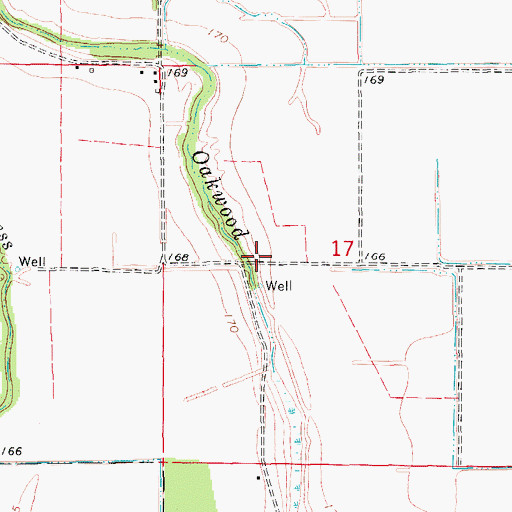 Topographic Map of Oakwood Church (historical), AR