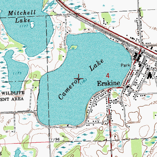 Topographic Map of Cameron Lake, MN