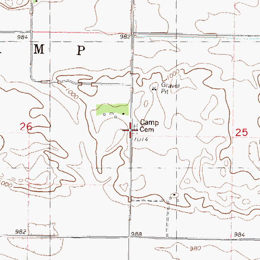 Topographic Map of Camp Church, MN