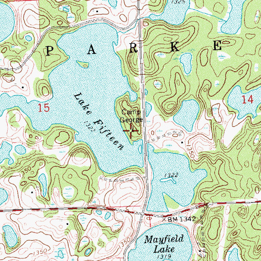 Topographic Map of Camp George, MN