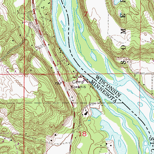 Topographic Map of Camp Kiwanis, MN