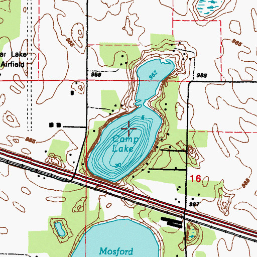 Topographic Map of Camp Lake, MN