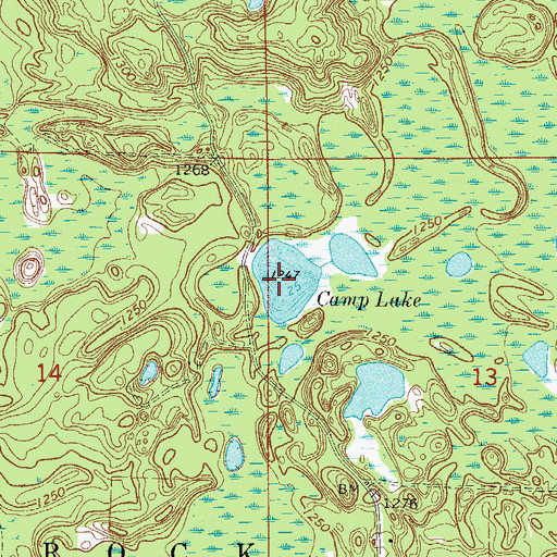 Topographic Map of Camp Lake, MN
