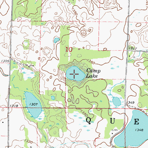 Topographic Map of Camp Lake, MN