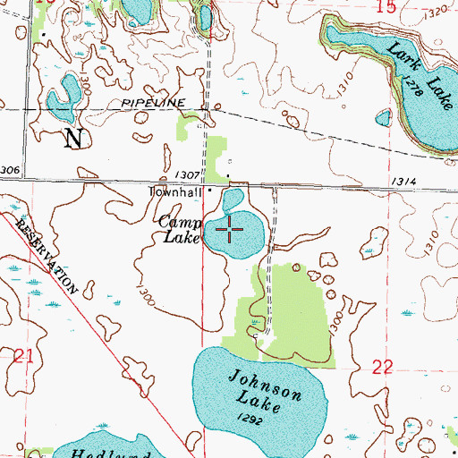 Topographic Map of Camp Lake, MN