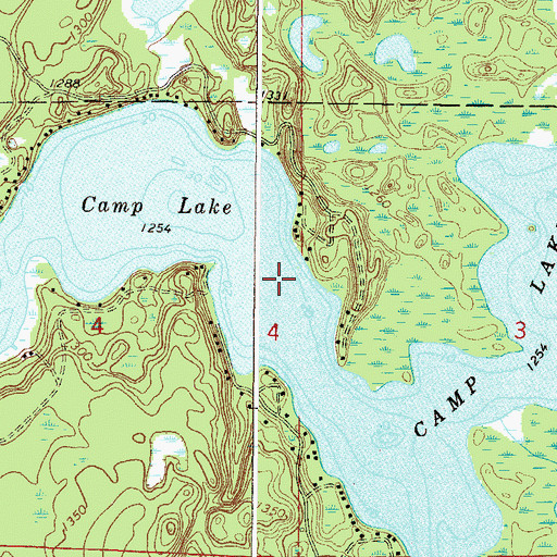 Topographic Map of Camp Lake, MN