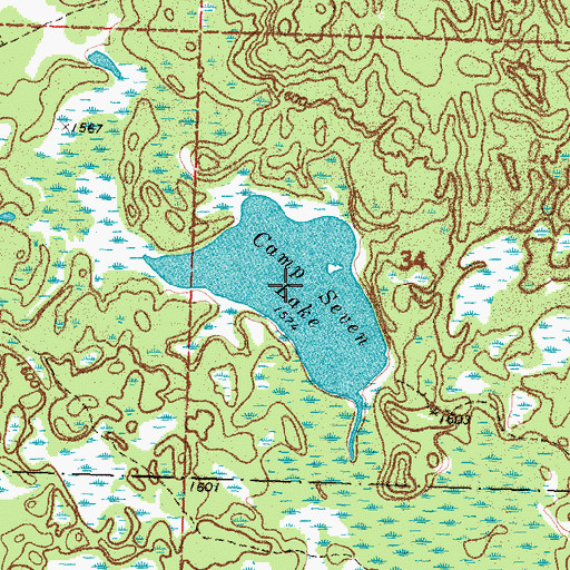 Topographic Map of Camp Seven Lake, MN
