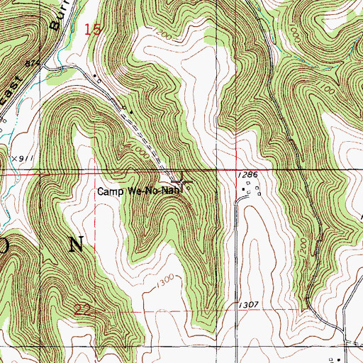 Topographic Map of Camp We-Na-Nah, MN