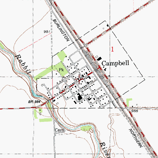Topographic Map of Campbell, MN