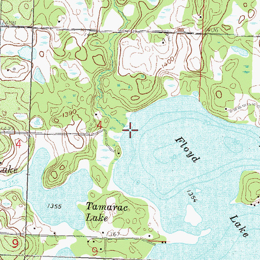 Topographic Map of Campbell Creek, MN