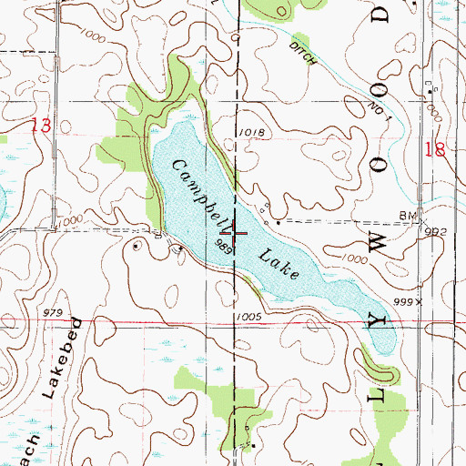 Topographic Map of Campbell Lake, MN