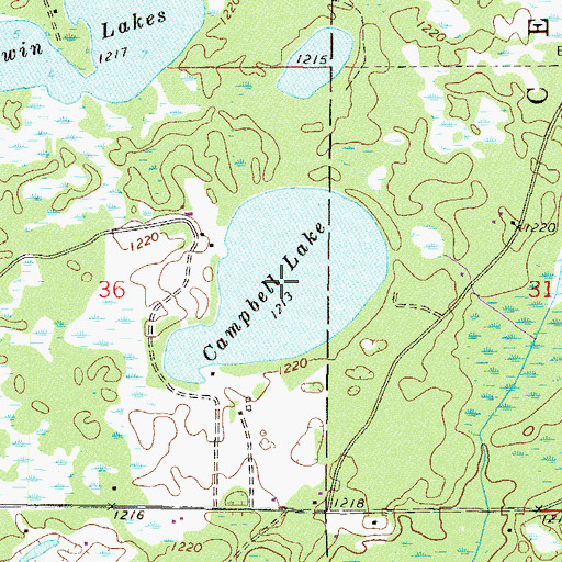 Topographic Map of Campbell Lake, MN