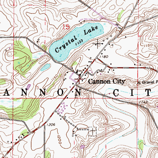 Topographic Map of Cannon City, MN