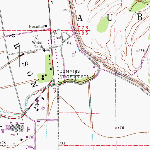 Topographic Map of Rice Chapel (historical), AR