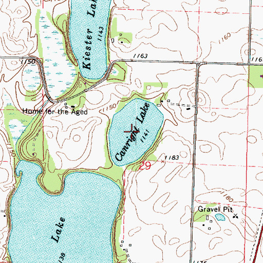 Topographic Map of Canright Lake, MN