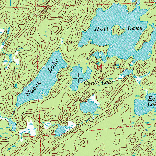 Topographic Map of Canta Lake, MN