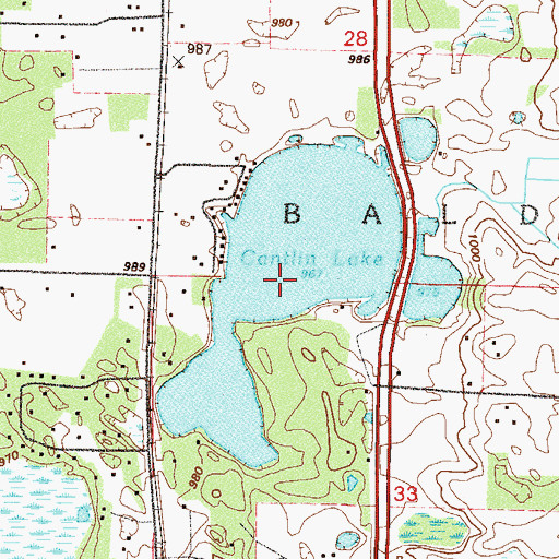 Topographic Map of Cantlin Lake, MN