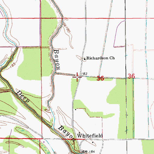 Topographic Map of Richland Chapel (historical), AR