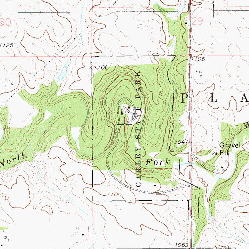 Topographic Map of Carley State Park, MN