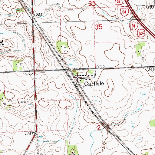 Topographic Map of Carlisle, MN