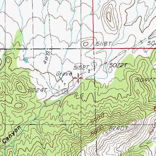 Topographic Map of Jhus Canyon, AZ