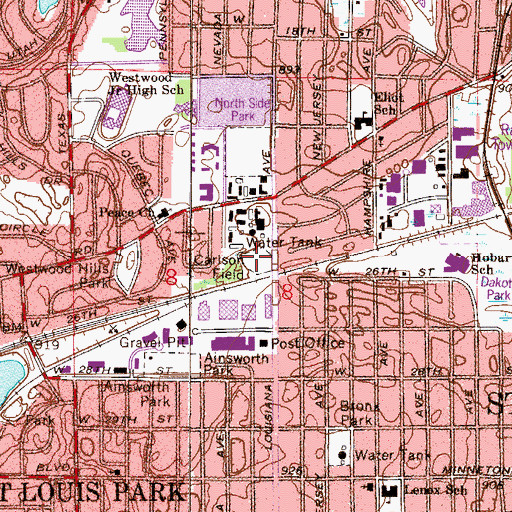 Topographic Map of Carlson Field, MN
