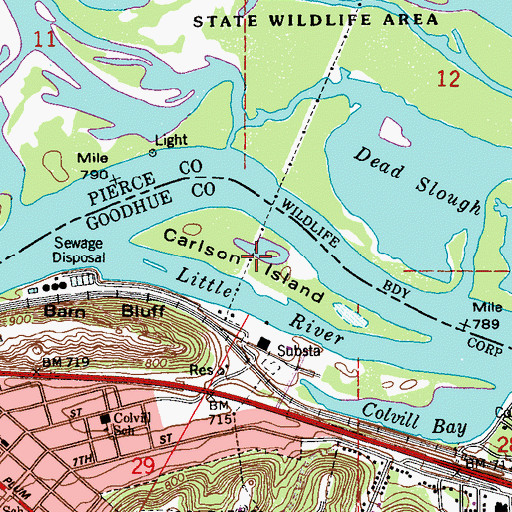 Topographic Map of Carlson Island, MN