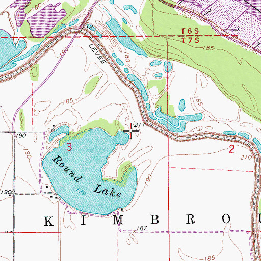 Topographic Map of Round Lake Cemetery, AR