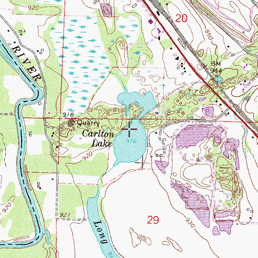 Topographic Map of Carlton Lake, MN