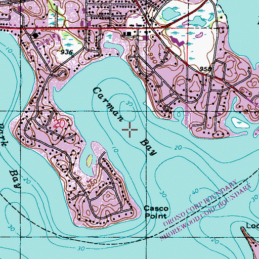 Topographic Map of Carman Bay, MN