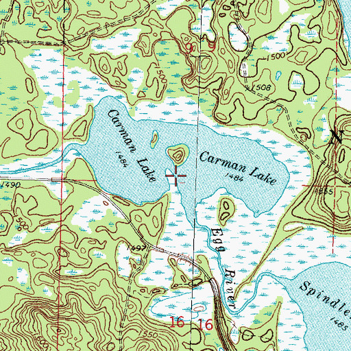 Topographic Map of Carman Lake, MN