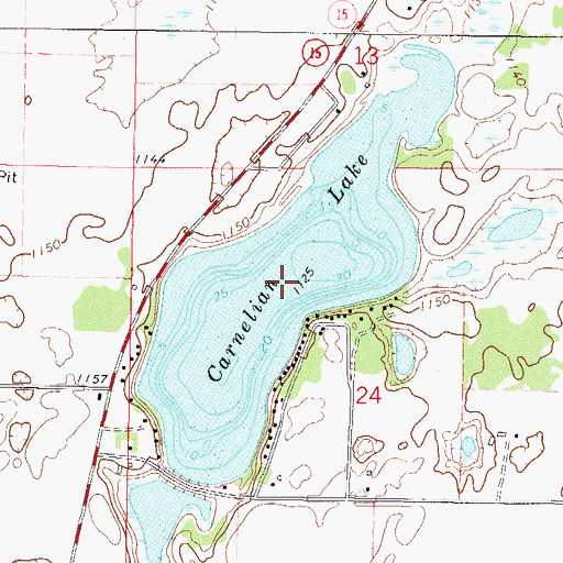 Topographic Map of Carnelian Lake, MN